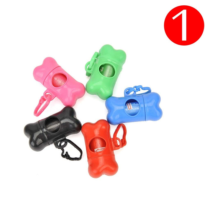Pet Waste Bag Dispenser For Dog Poop Bags Bone Shape Plastic Pet Small Dog Outdoor Waste Poop Bag Dispenser Holder With 1 Bag